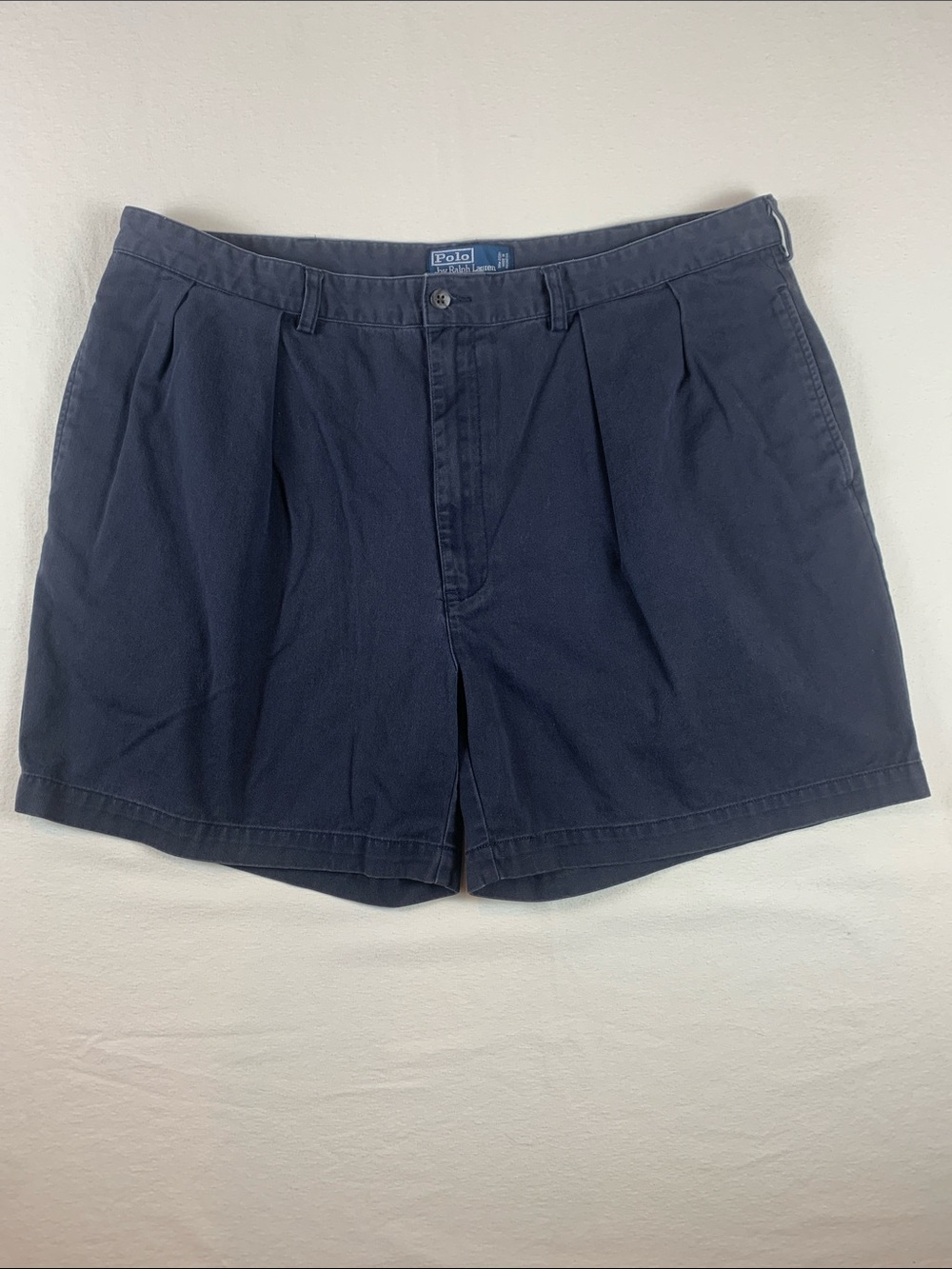 POLO Ralph Lauren Men Classic Chino Andrew Shorts GUC Sz 42 6” Inseam Faded Navy
